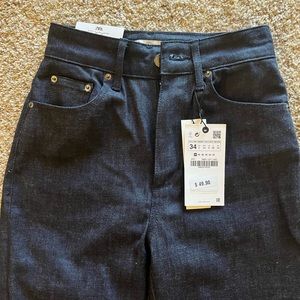 Zara The Olivia Split Hem Straight Jean